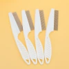 Wholesale white plastic-handled pet combs, dog flea combs, cat flea removal combs and close-toothed combs in stock details Picture